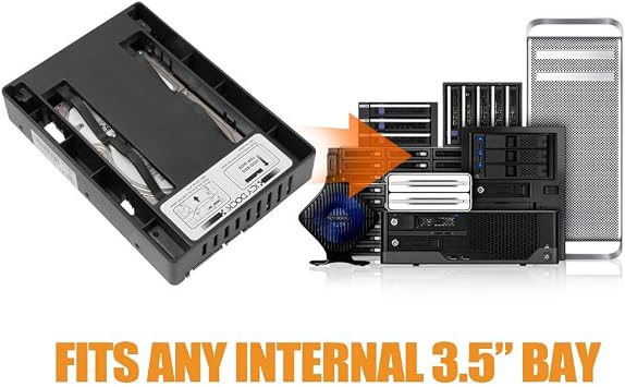ICY DOCK 2.5 inch SATA SSD HDD to 3.5 SATA HDD Drive Bay Converter Mounting Bracket Kit Adapter - EZConvert MB882SP-1S-3B