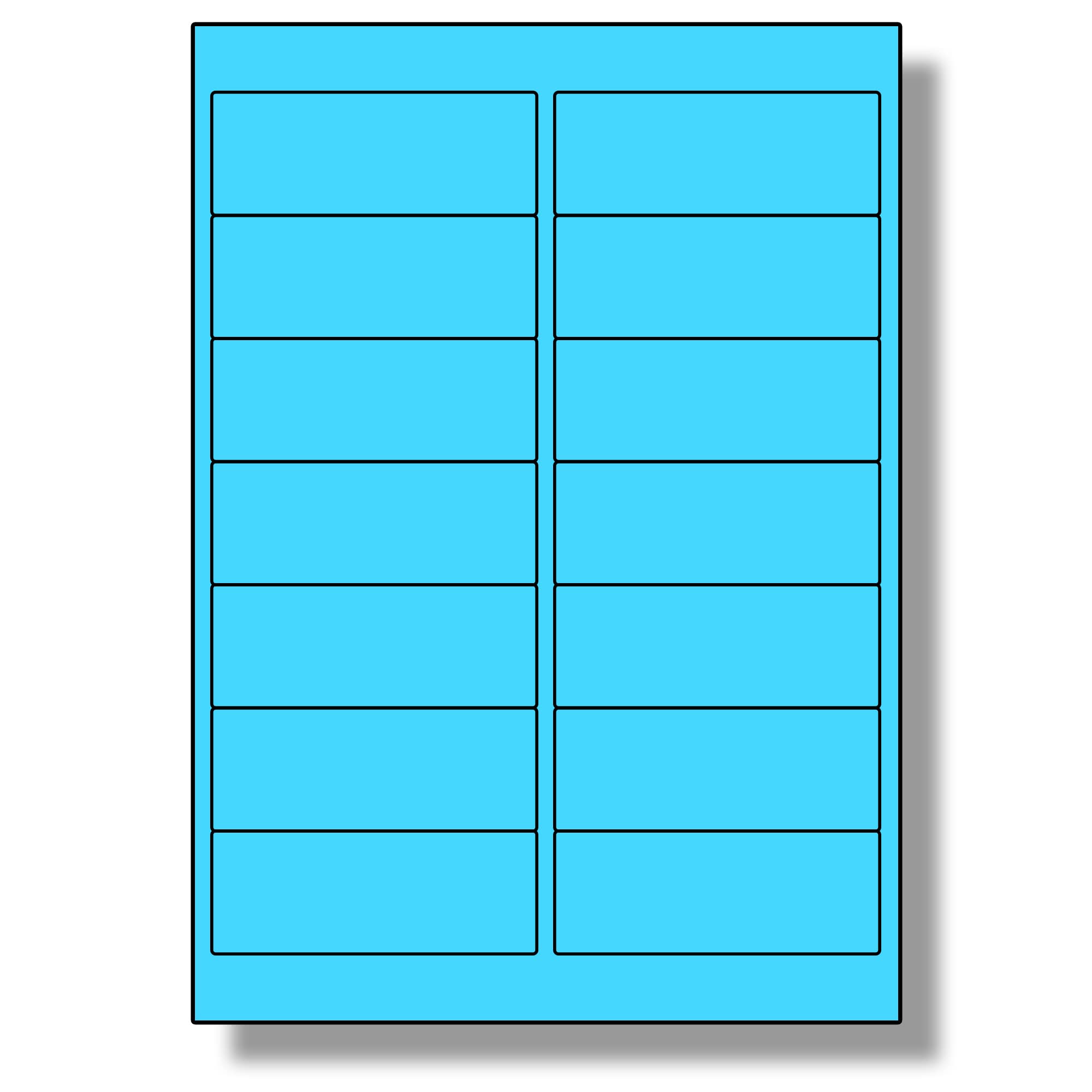 Label Planet® 14 Per Sheet, 25 Sheets (350 Blue Labels). Coloured Paper Labels with Rounded Corners 99.1 x 38.1mm, LP14/99 C. — image 1