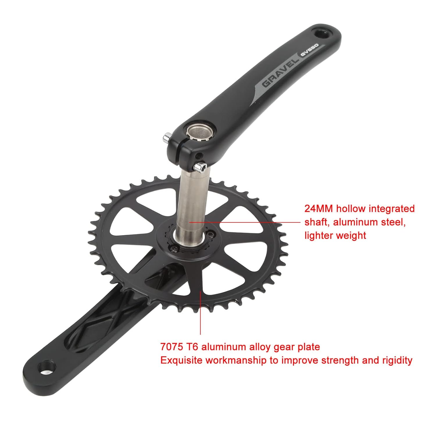 ロードバイククランクセット中空統合バイククランクアームセットオフロードアルミ合金チェーンリング 172.5 ミリメートル 42T