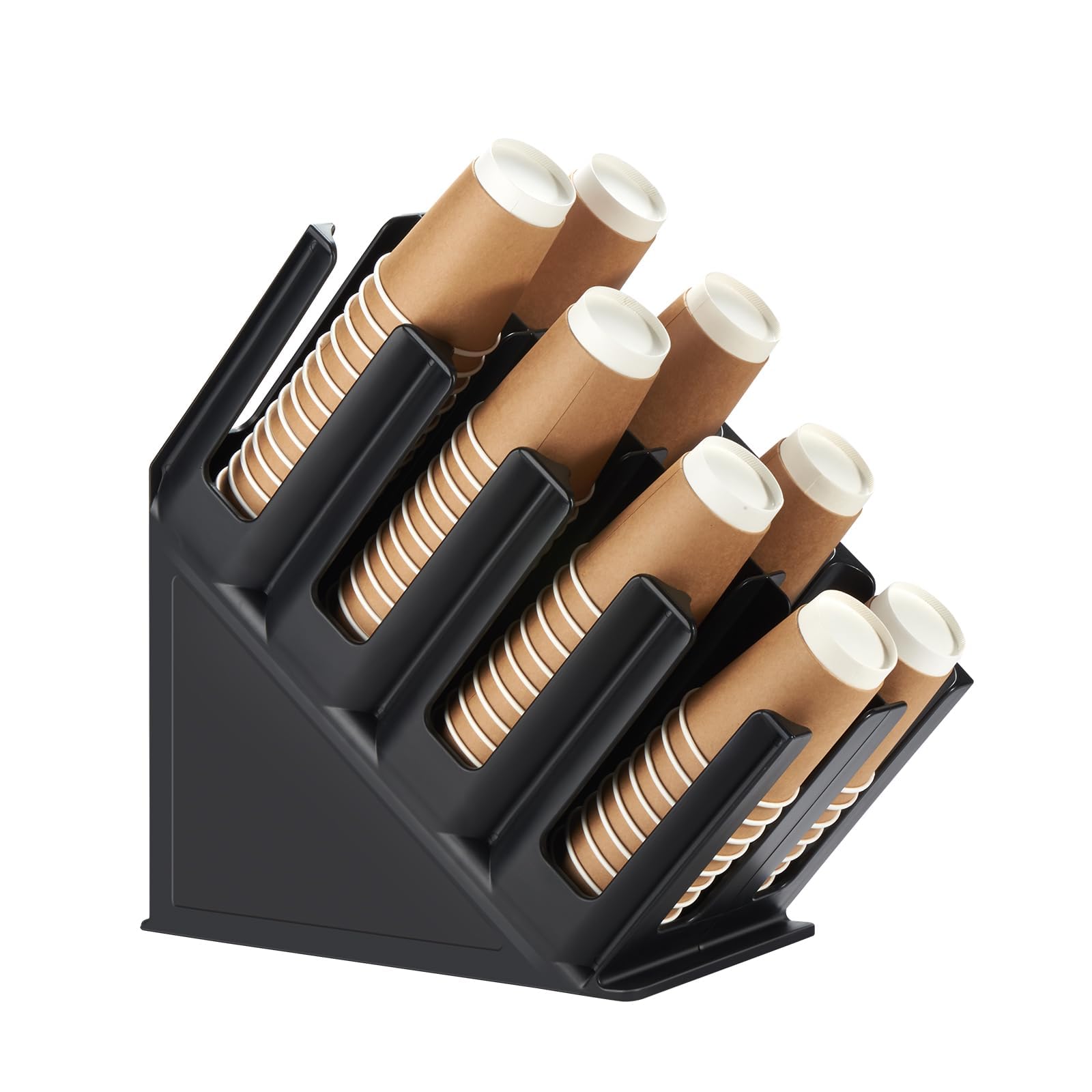Photo 1 of **8FOR PARTS ONLY MAJOR DAMAGE***
CURTA Disposable Paper Cup Dispenser, Lid Dispenser 8 Compartment PC Coffee Cup and Lid Storage Organizer for Countertop Bar, Beverage Cup, Kitchen, Breakroom Restaurant