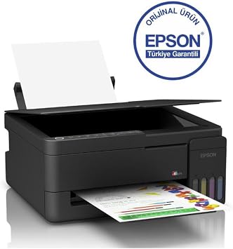 EPSON EcoTank L3350 Wi-Fi + Tarayıcı + Fotokopi Renkli Çok Fonksiyonlu Tanklı Yazıcı C11CL62413 + Orjinal Siyah Mürekkep Hediyeli
