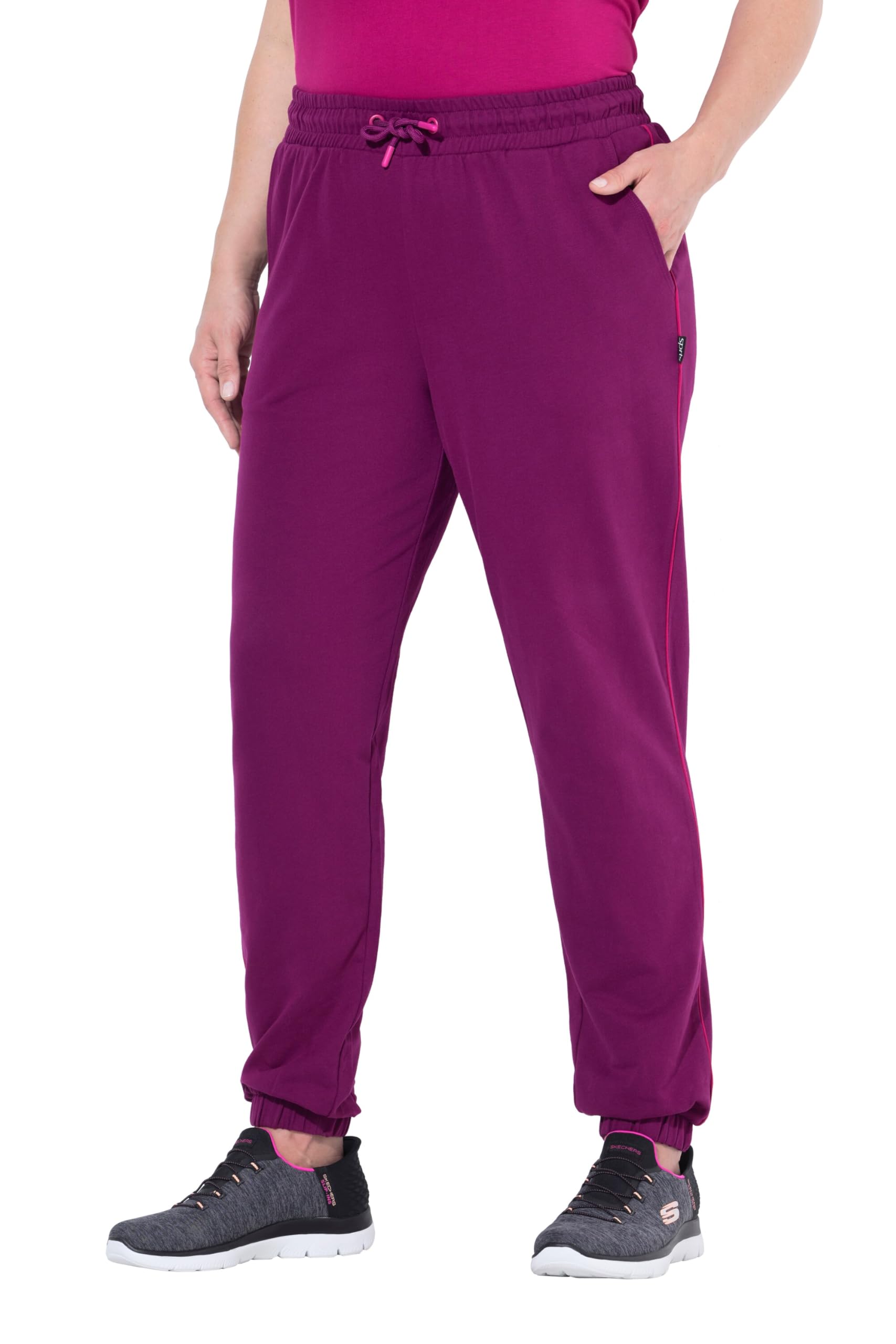 Ulla Popken Damen große Größen Übergrößen Plus Size Jogginghose, Seitenpaspel, Elastikbund, elastischer Saum 842798