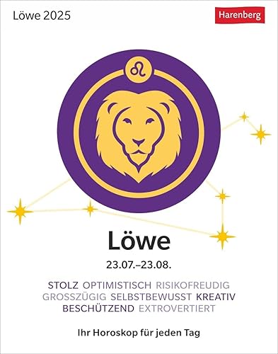 Löwe Sternzeichenkalender 2025 - Tagesabreißkalender - Ihr Horoskop für jeden Ta