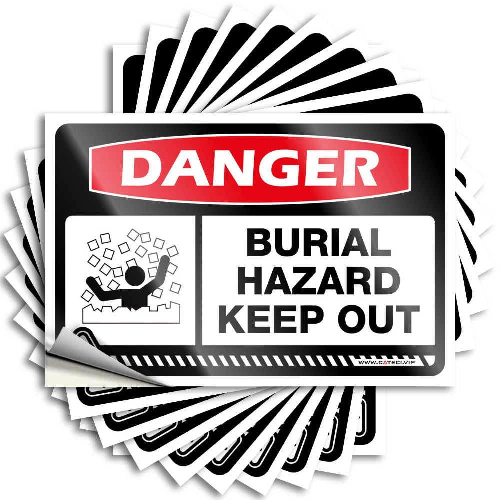 Decal Cottage Peel and Stick - Danger Burial Hazard Keep Out Bumper Encouraging Waterproof Vinyl for Sports(12X18CM)