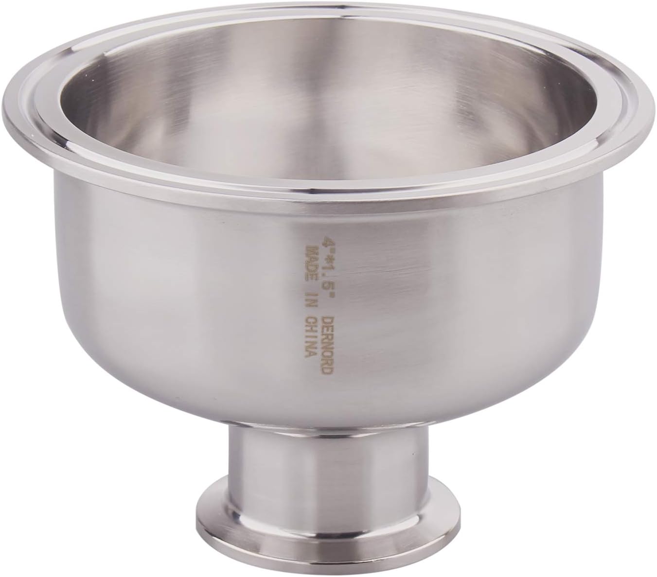 DERNORD Tri Clamp Bowl Reducer Sanitary Fitting Stainless Steel 304 (Tri Clamp Size: 4 inch x 2 inch)