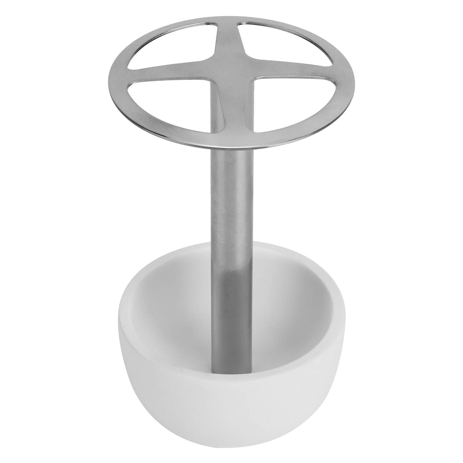 Cocoarm Portaspazzolino Portaspazzolino in Acciaio Inossidabile 304 Senza Perforatore con 4 Fessure Design del Flusso d'Aria Base in Resina 12 X 7 Cm per Lavandino del Bagno Dormitorio Camera degli