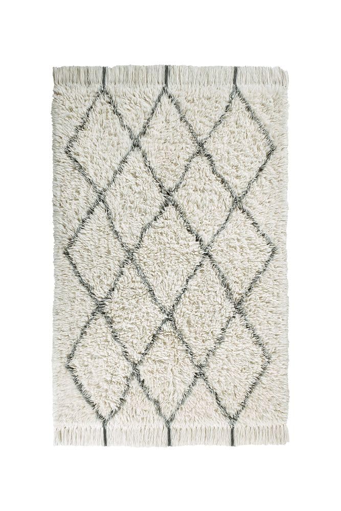 Lorena Canals - Woolable -Waschbarer Wollteppich Berber Soul Beige, Dunkelgrau Flor: 100% Wolle. Basis: Recycelte Baumwolle 140x80cm