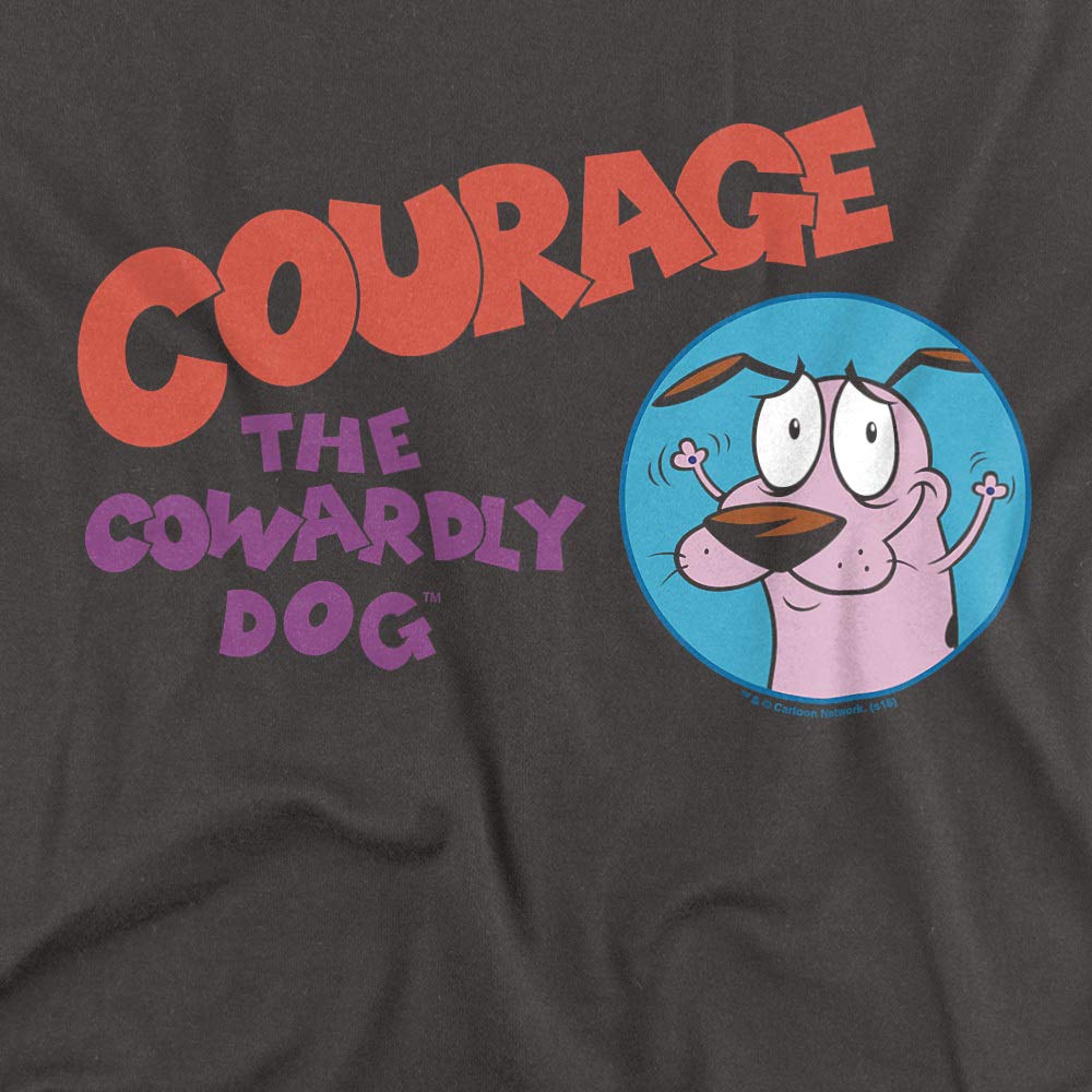 Popfunk Courage The Cowardly Dog Logo T Shirt & Stickers (Large) Charcoal