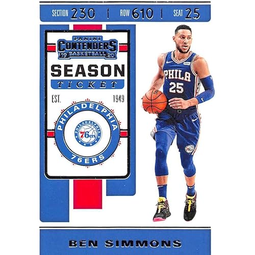 2019-20 Panini Contenders NBA Season Ticket Basketball #9 Ben Simmons Philadelphia 76ers Official National Basketball Association Trading Card