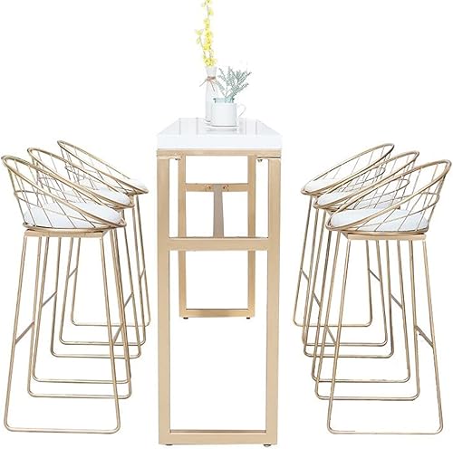 Mesa de bar de altura de bar barra de moda nórdica para el hogar sala de estar mesa larga contra la pared silla de bar barra de postres sin sillas