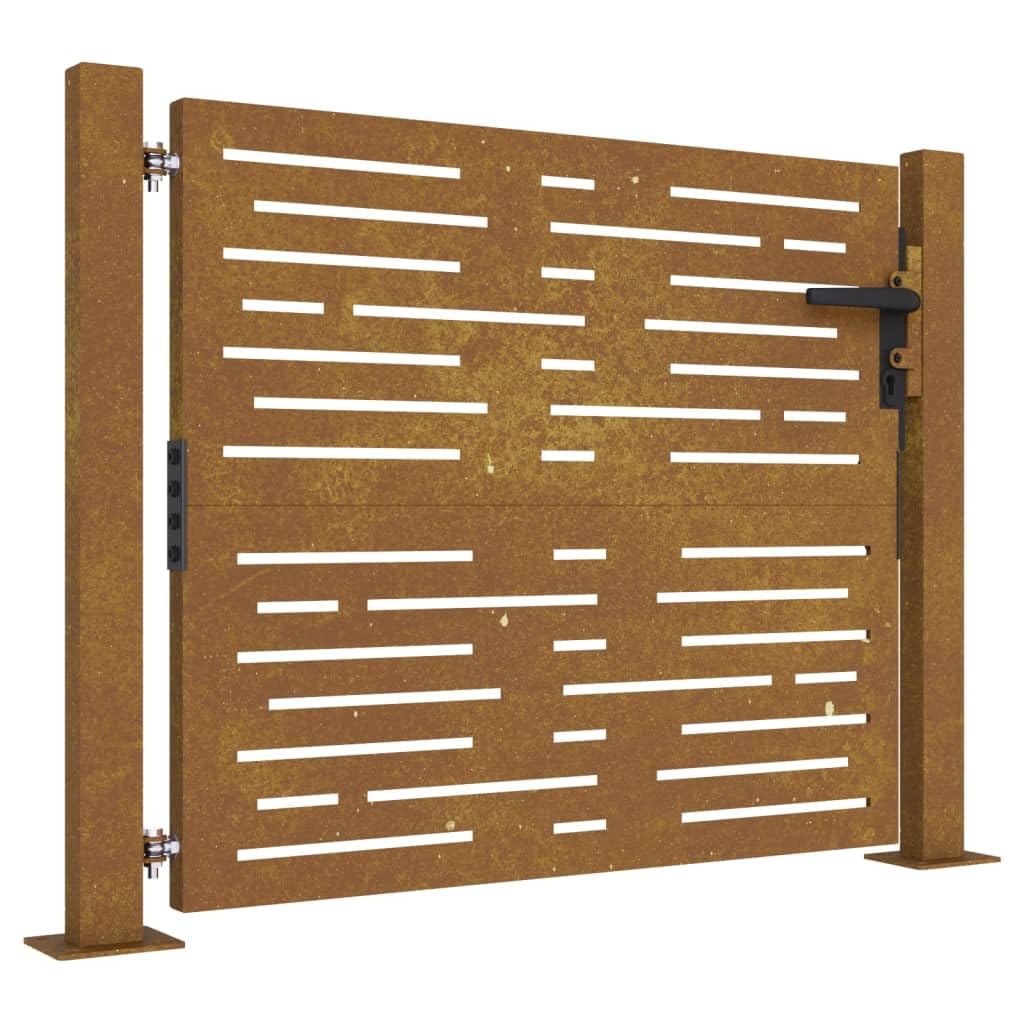 ShGaxin Gartentor 105x80 cm Cortenstahl Quadratisches Design, Gartentür, Zauntor, Garten Tor, Gartenpforte, Garden Gate, Gartentüre - 153250