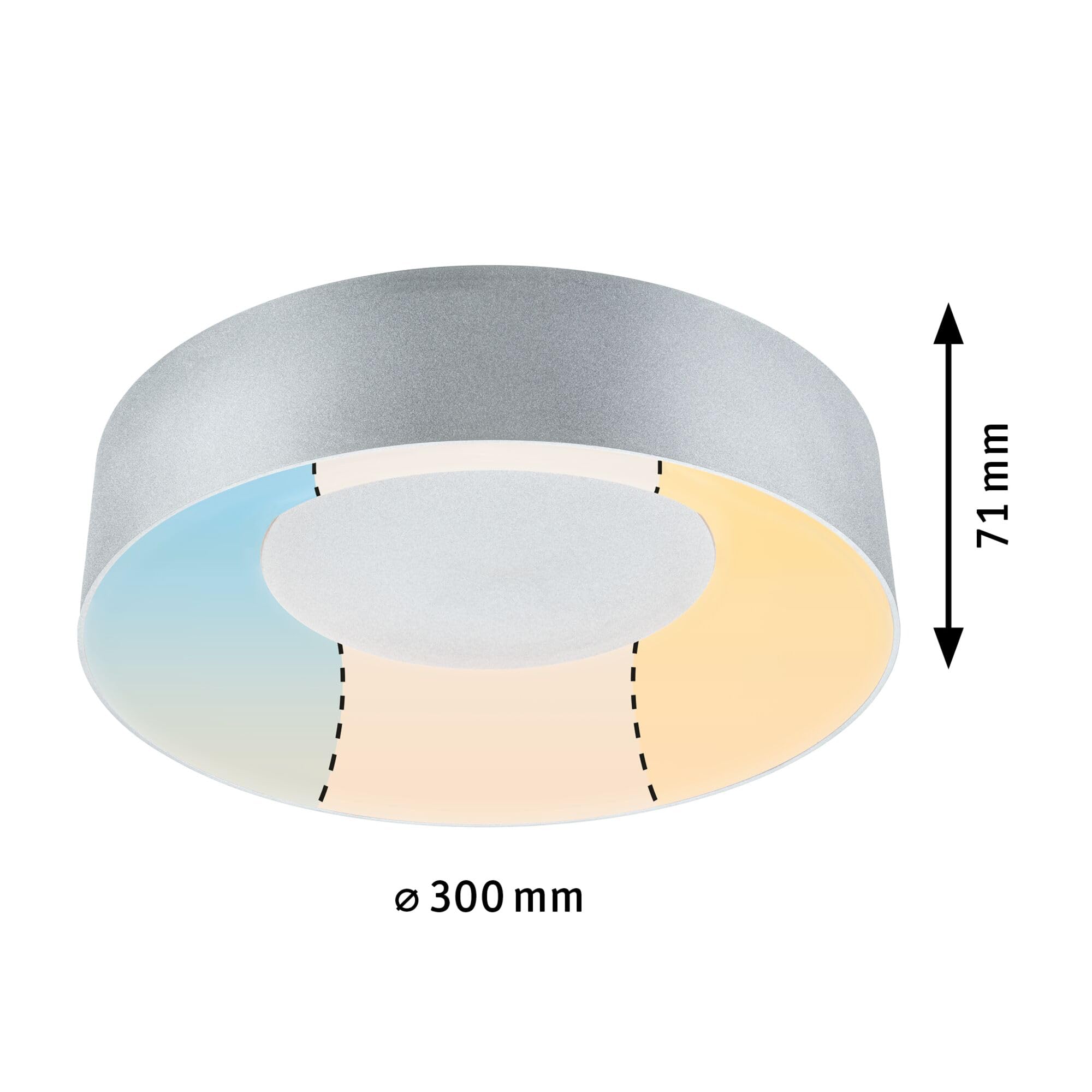 Paulmann 71094 Plafón LED Casca IP44 White Switch 2300lm 230V 18W, aluminio, redondo, regulable, metal, plástico, 3000K