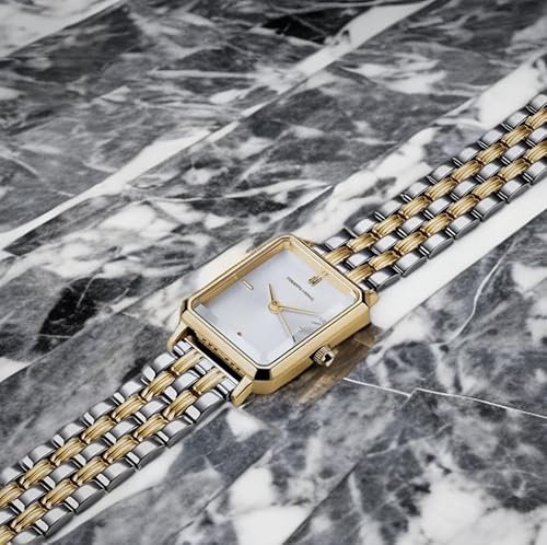 Miniatura 6 de Roberto Marino RM1982 Reloj de Lujo para Mujer Rectangular en Oro Movimiento de Cuarzo Japonés, Diseño Vintage de Acero Inoxidable, Esfera