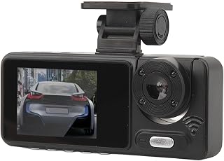 Dash Cam Front Rear and Inside, 1080P FHD Dash Camera for Cars, Dashcam Three-Way Triple Car Camera with IR Night Vision, Rotating Internal Camera, 24H Parking Mode, WDR