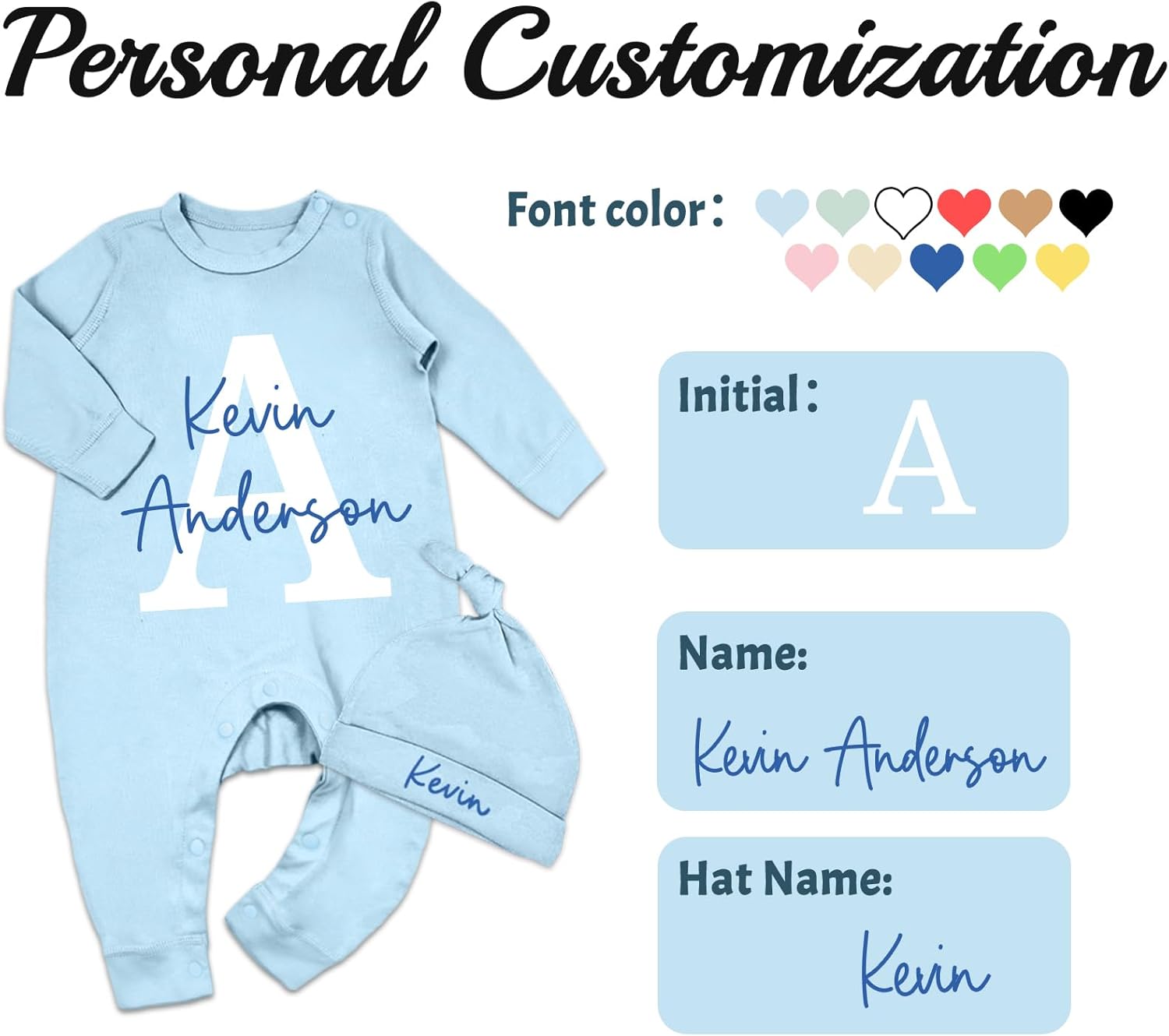 Custom Newborn Outfit Coming Home Personalized Name Baby Clothes 0~6M Customized Girl Boy Clothes Fall Outfit - Image 3