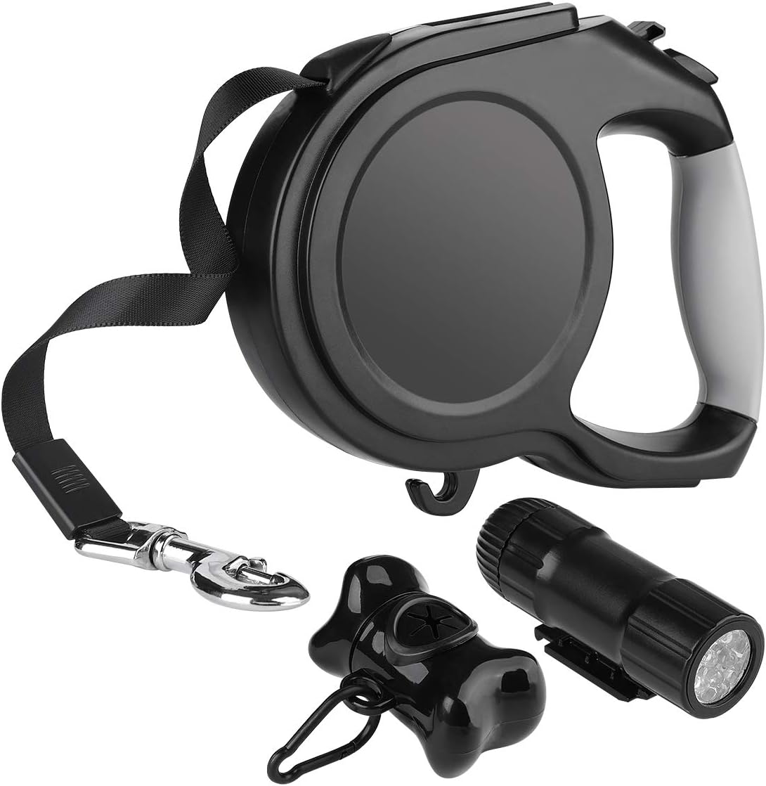 Sponsored Ad – SUPERNIGHT Retractable Dog Leash, 8M/26ft Extendable Dog Lead with LED Light for Night Walking, Running, Training, Jogging, etc. Retractable Leash for Small, Medium, and Large Dogs up to 110lbs (50KG)