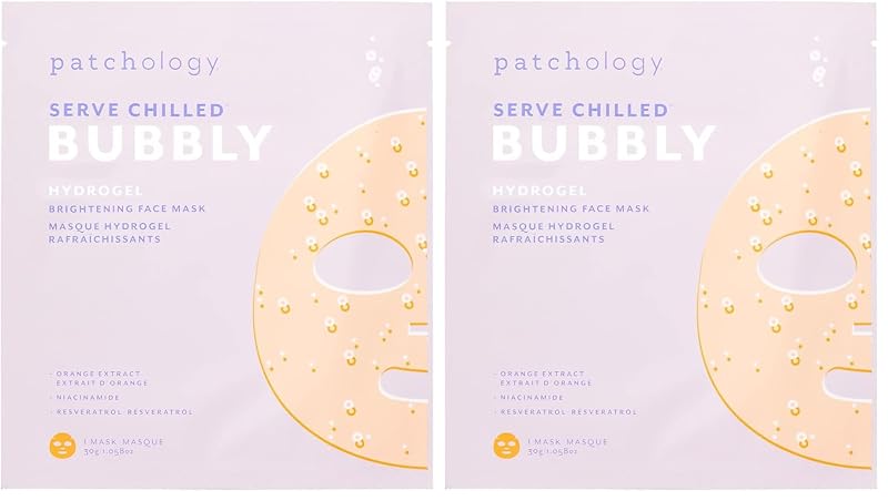 Máscara facial de hidrogel Bubbly Patchology, Pacote com 2