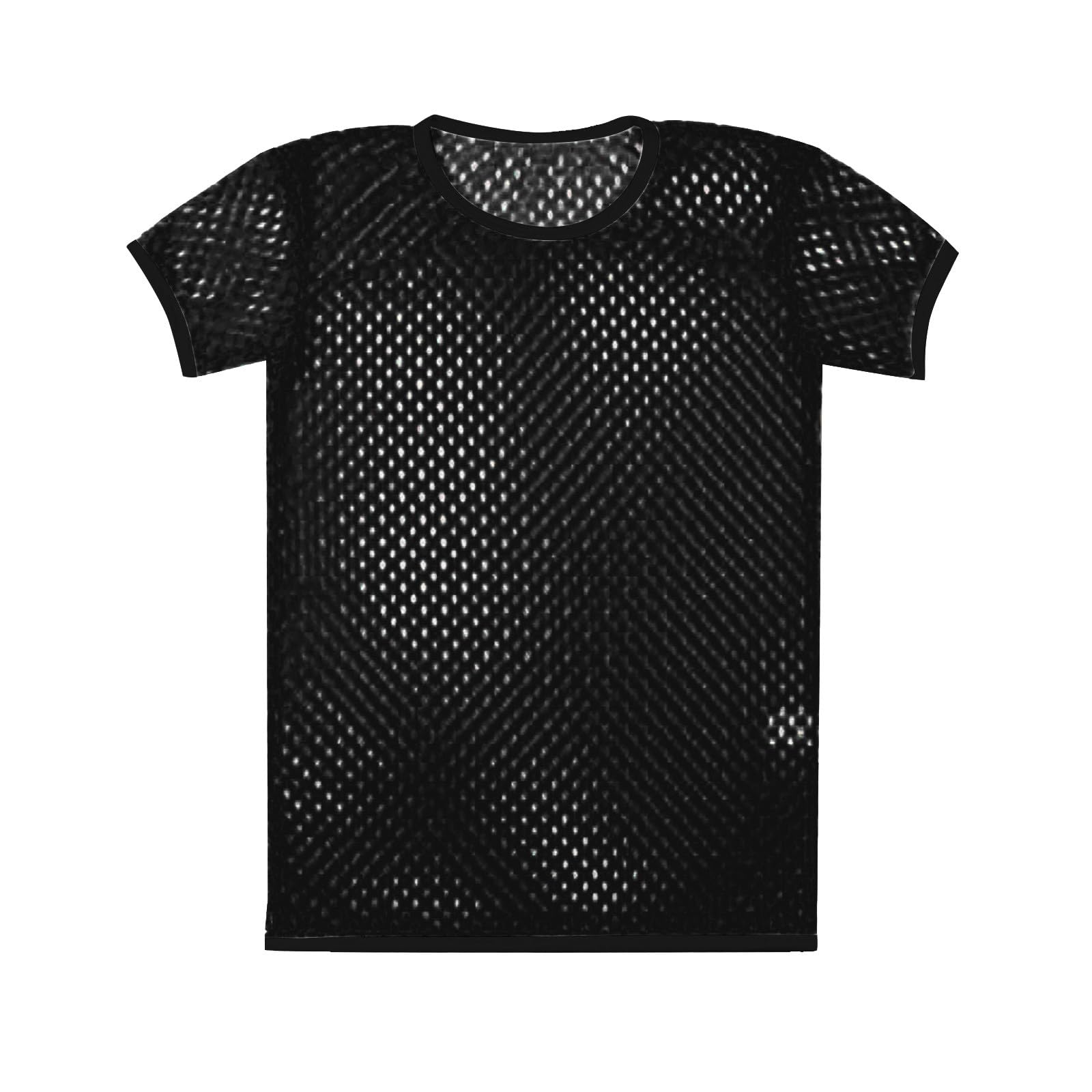 Generisch Chemise en maille filet transparente pour homme - Coupe ajustée - Pour discothèque - Noir - Pour club échangiste - Techno