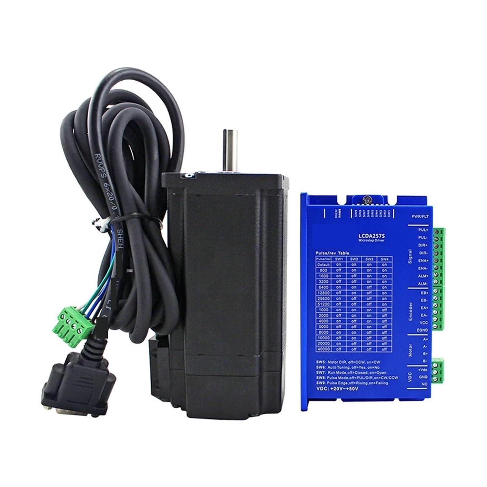 Kit moteur pas à pas boucle fermée Nema 24 4.8Nm avec driver LCDA257S