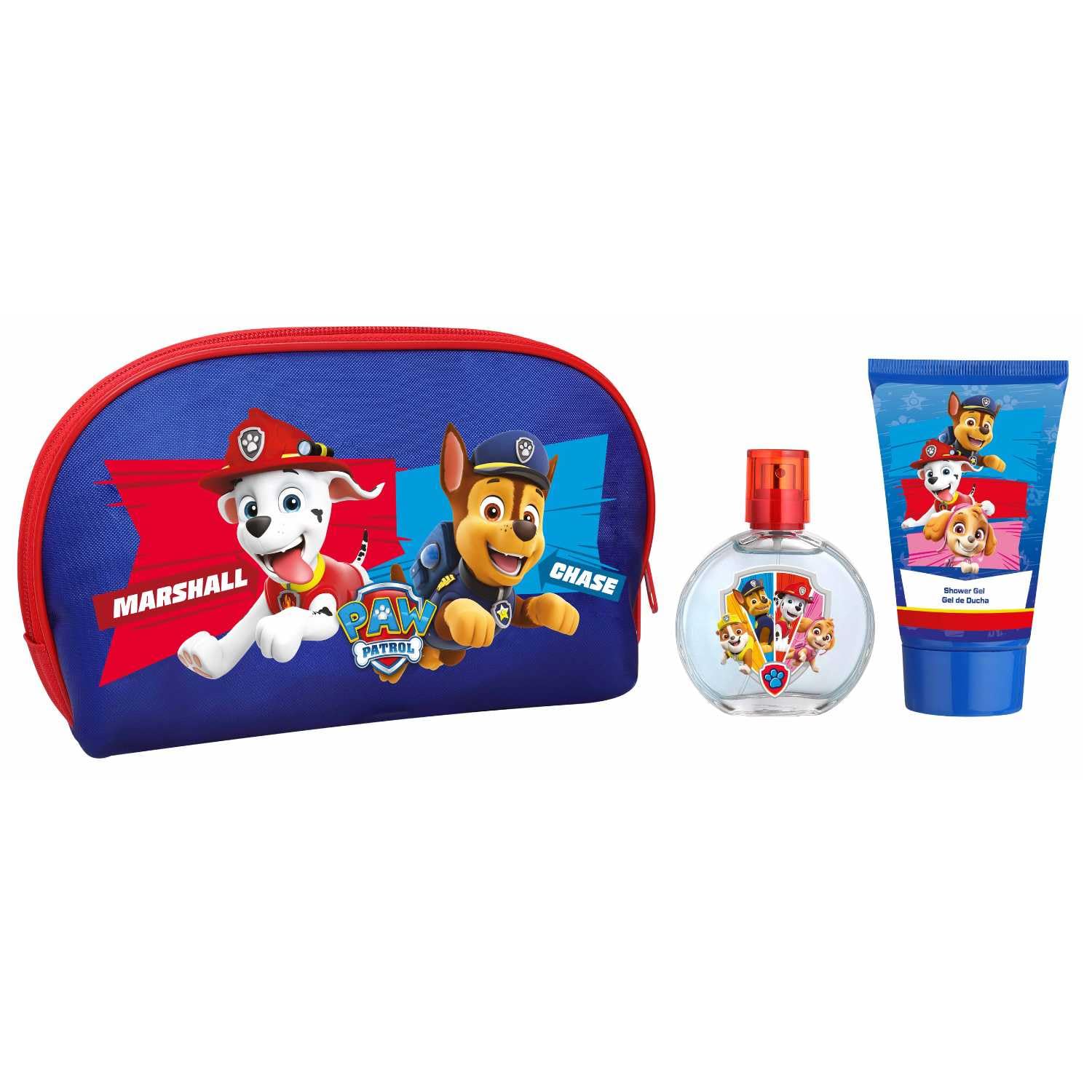 Trousse de toilette Paw Patrol pour enfants, comprend une eau de toilette (50 ml) et un gel douche (100 ml), végétalien et testé dermatologiquement, idéal pour Noël, un anniversaire ou pour un usage