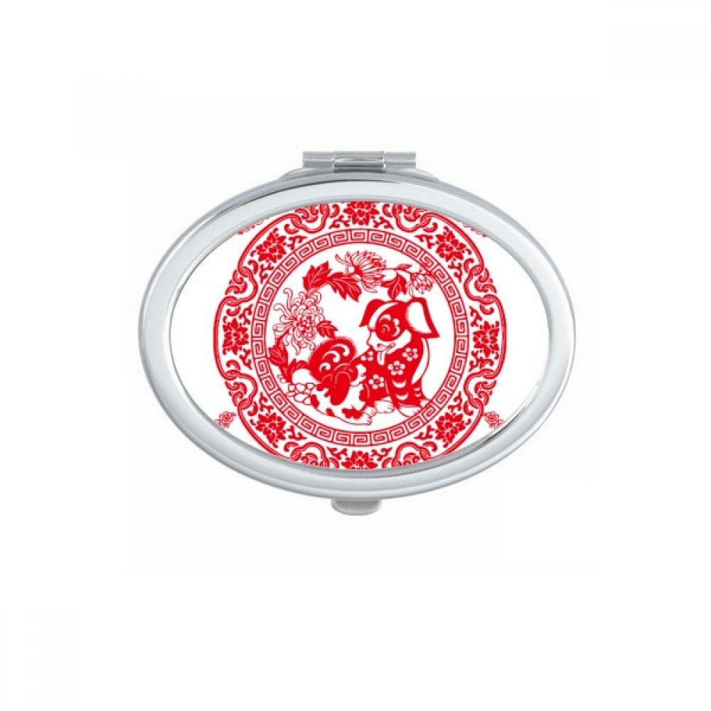 Miroir ovale Chien du zodiaque pour retouches maquillage faciles partout