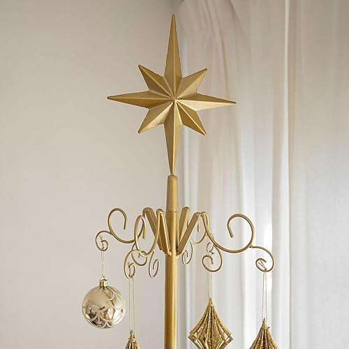 Miniatura 7 de Barton Árbol de adorno de metal de Navidad de 6.4 pies  Cuenta con ganchos para adornos, pequeños artículos de artesanía, adornos de hierro forjado,