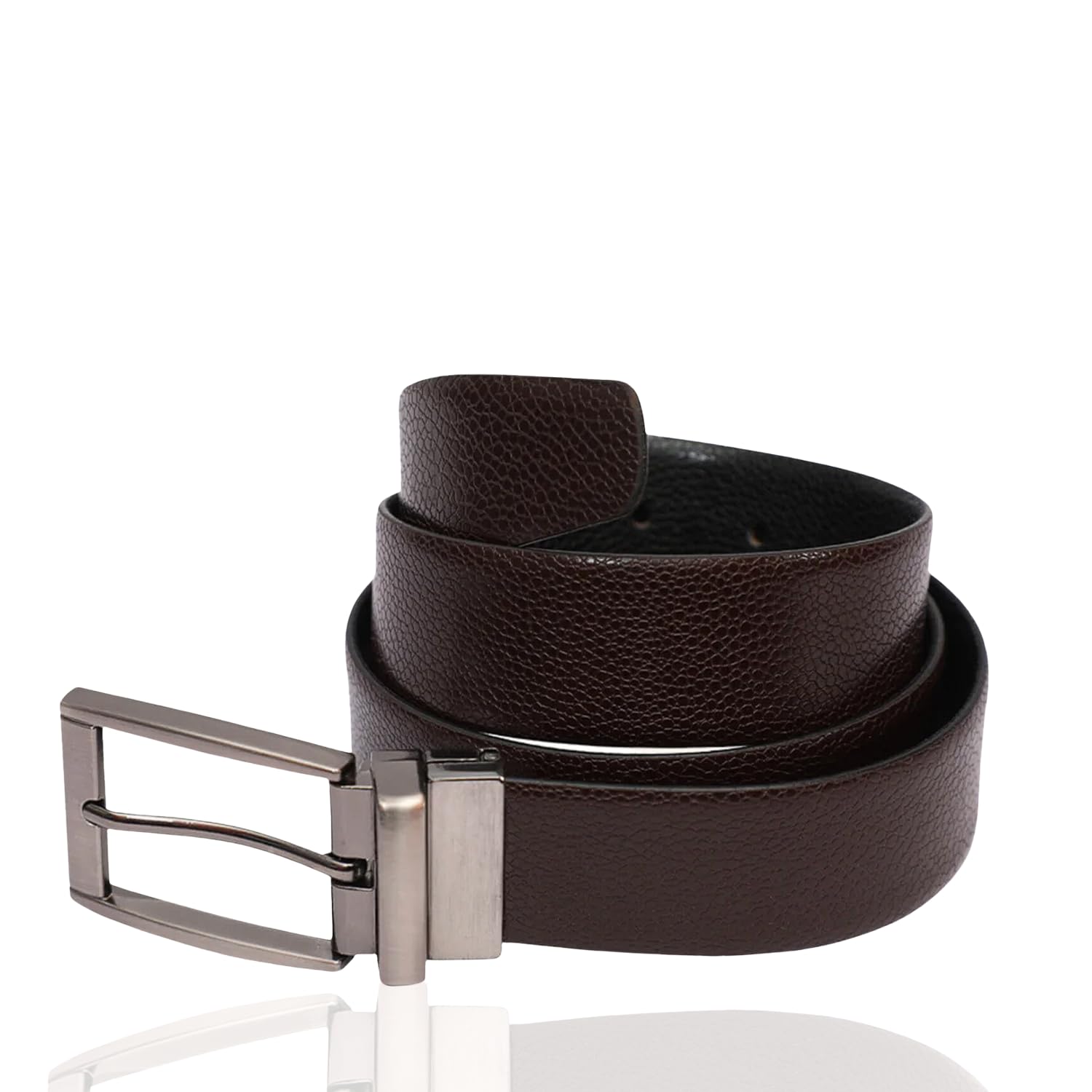 kargha India Rafine Rustic Reversible Belt | Reversible Leather Belts For Men | Rustic Reversible Belts For Men | Rafine Rustic Reversible Belt For Men | Elegant And Luxurious |(Brown +Black)