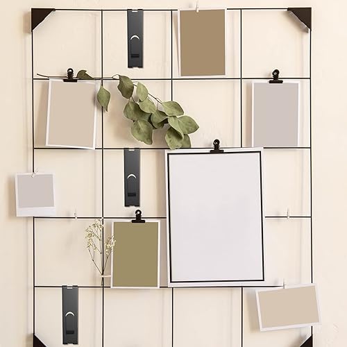 Miniatura 5 de 50 piezas de gancho de muesca para pared, colgador de cuadros de rejilla negra comercial, clavijas para panel de pared de tablero de clavijas,