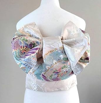 Amazon.co.jp: お太鼓系変わり結び 桃源郷 作り帯付け帯 振袖用