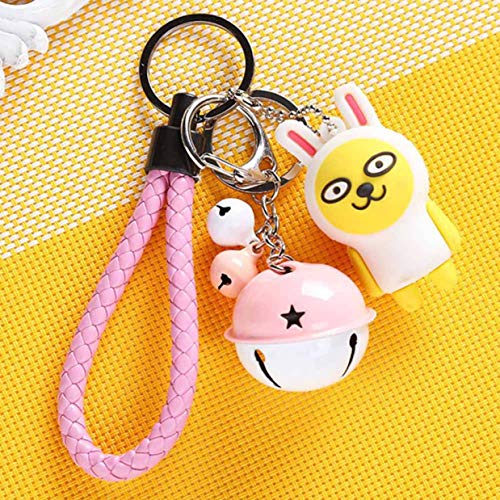 Engao Funny Korean cartoon key rings Bells Key pendant cute car decoration key chain(None H05)