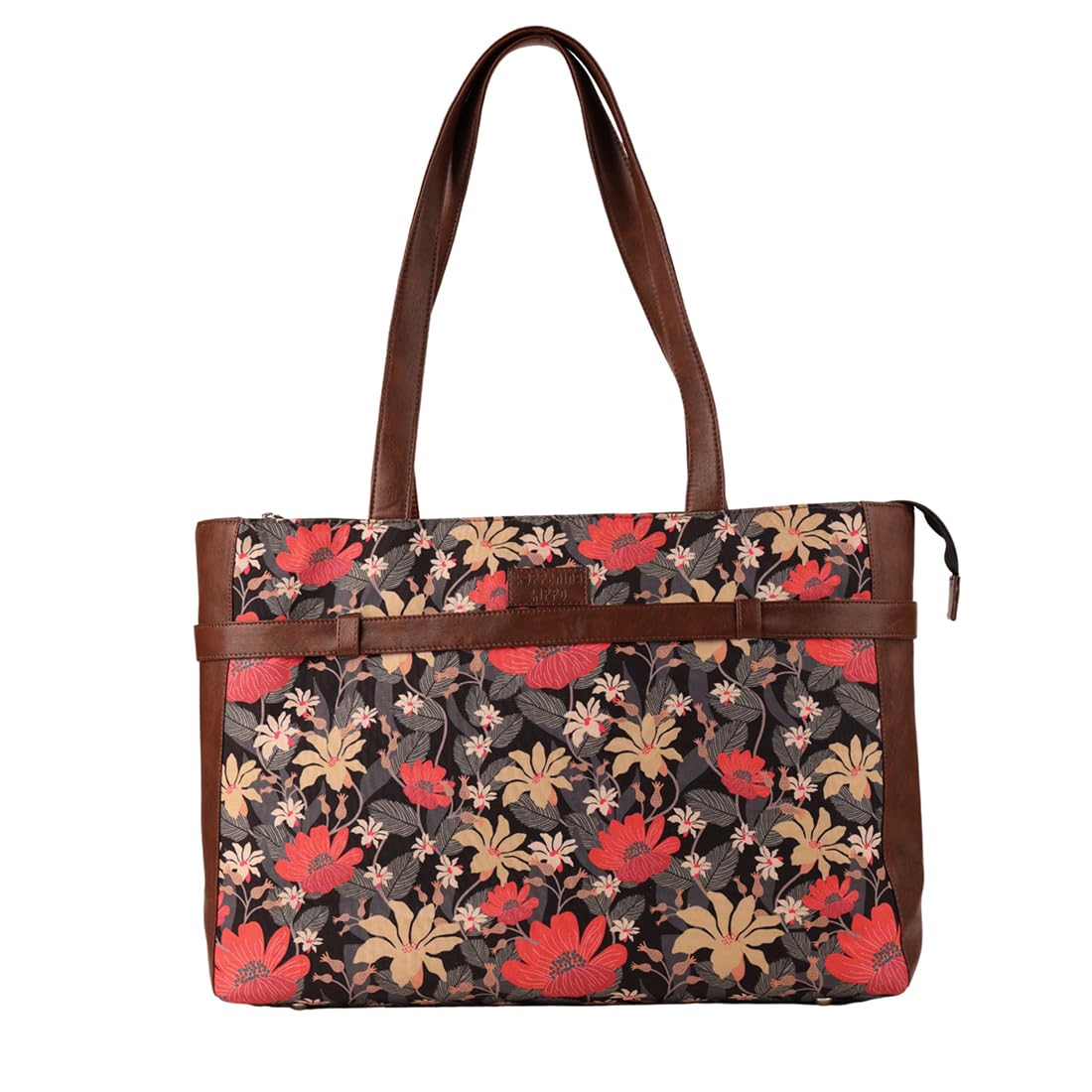 Happening Hippo Womens Office Bag | Handmade Bag with Vegan Leather | Multiple Compartments + Double Handles | Work & Travel | For 15.6 inch Laptop/MacBook | Floral Bouquet Print (B0CL77S3Z4) Amazon Price History, Amazon Price Tracker
