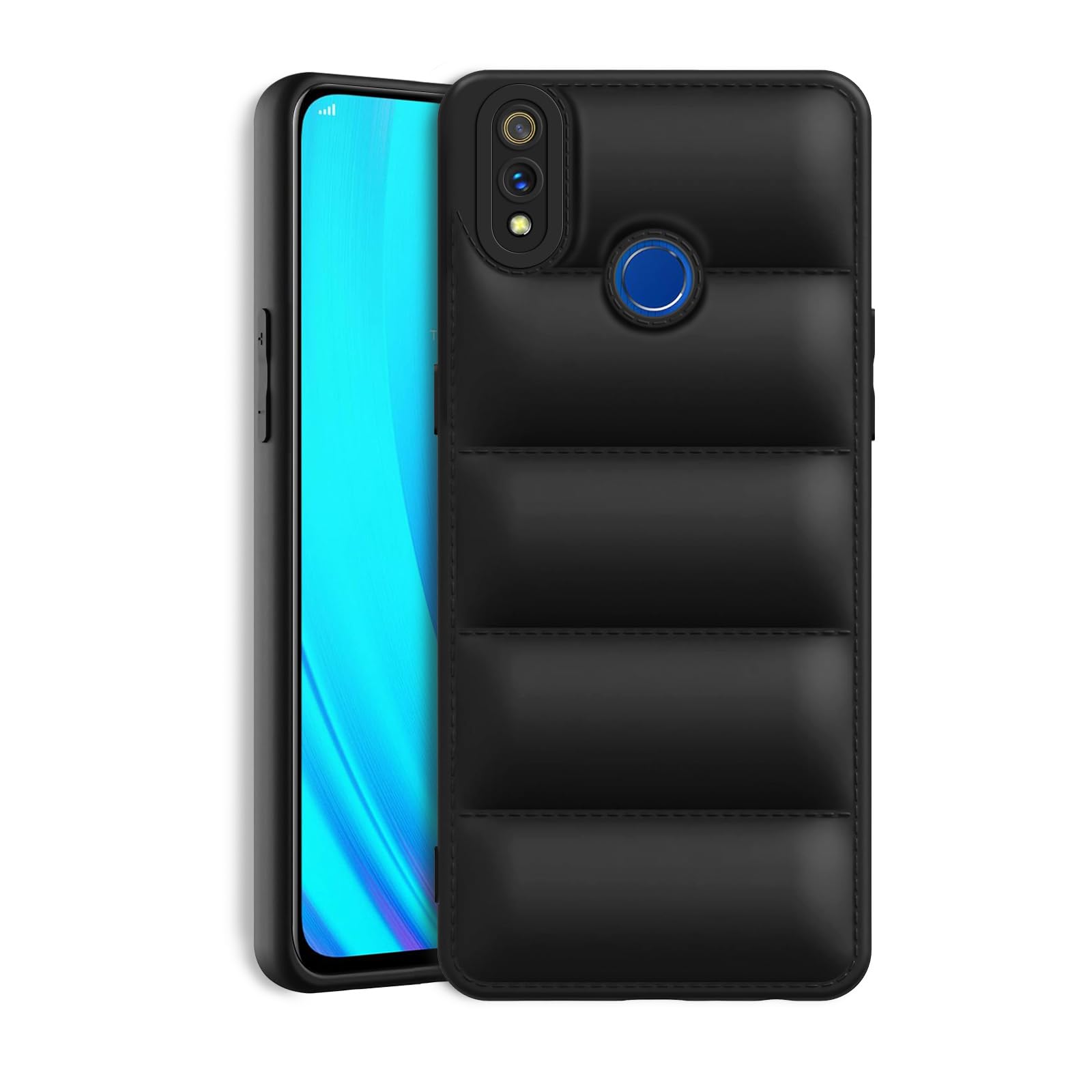 Plus Puffer Case Camera Protection Soft Back Cover for Realme 3 Pro - Black (B0DFMHMLFP) Amazon Price History, Amazon Price Tracker