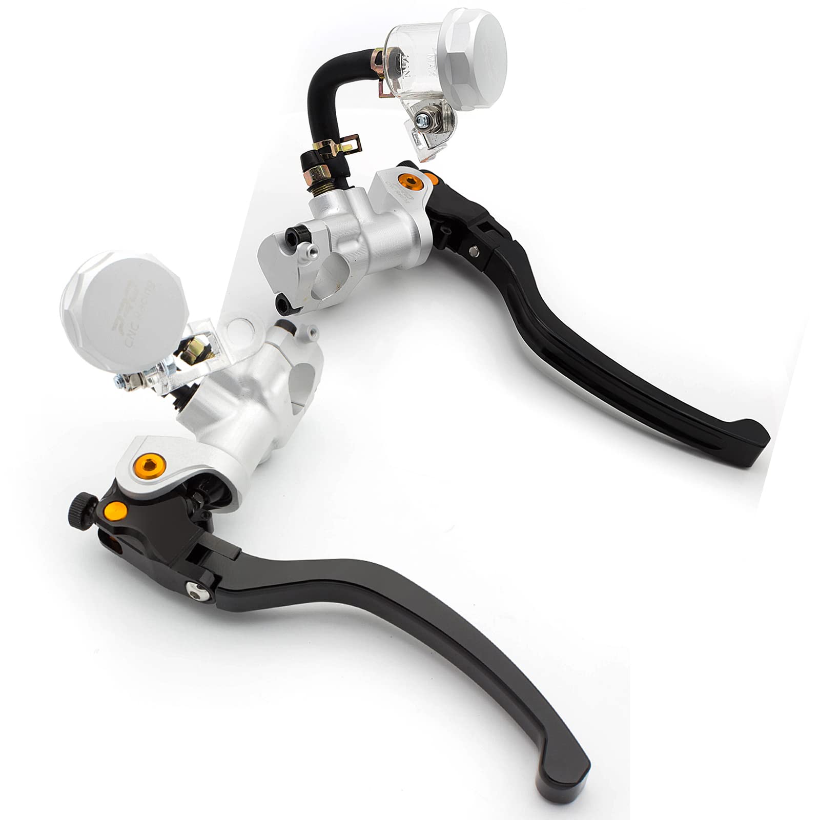 Kit de palancas de freno de embrague de cilindro maestro de motocicleta bomba de depósito hidráulica doble para 300cc-1800cc moto/bicicleta deportiva/bicicletas de calle 7/8 pulgadas