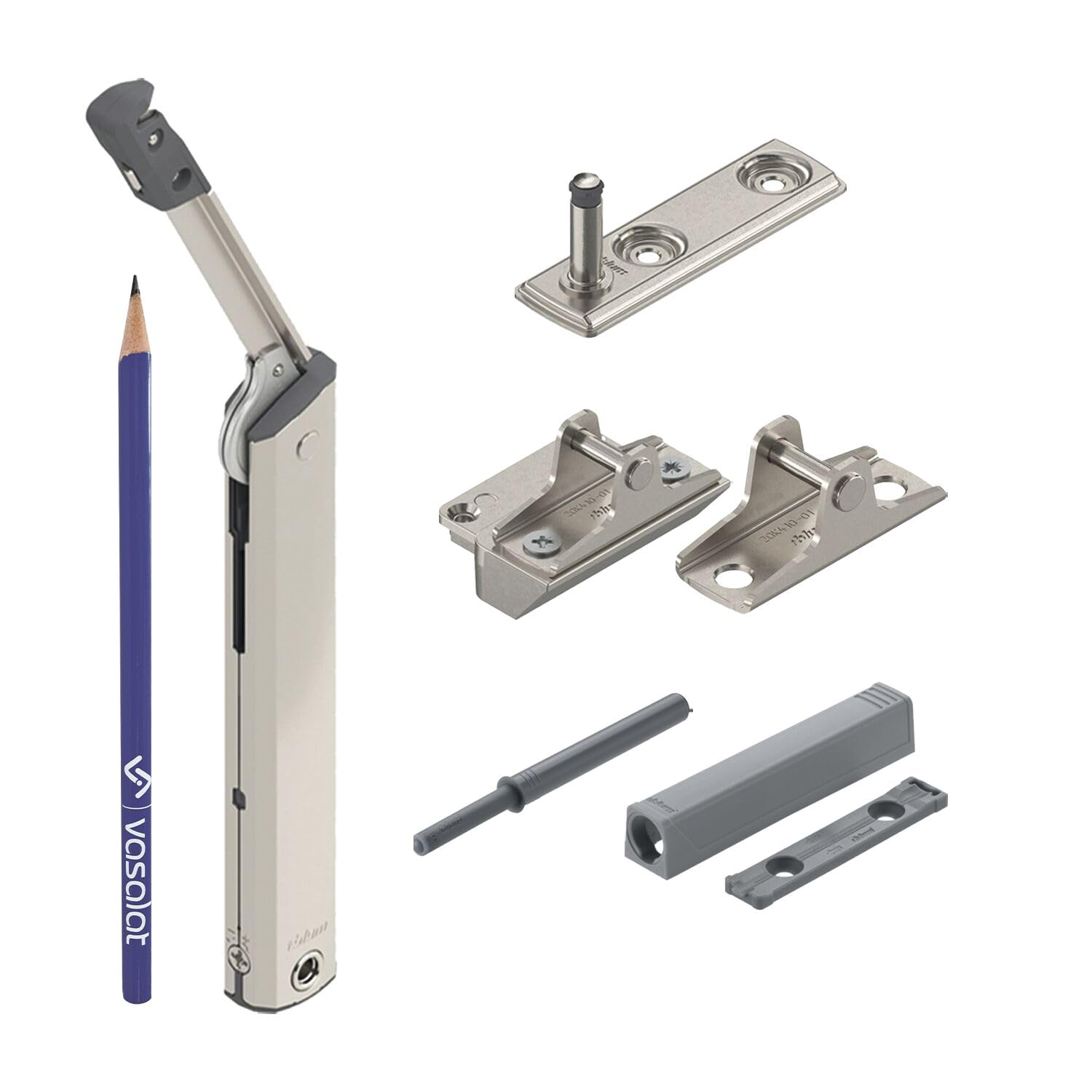 Vasalat Silver Blum Aventos Hk-Xs 20K1301t Power Storage Set 8 Pieces Flap Fitting With Tip On And For Wooden And Aluminium Fronts