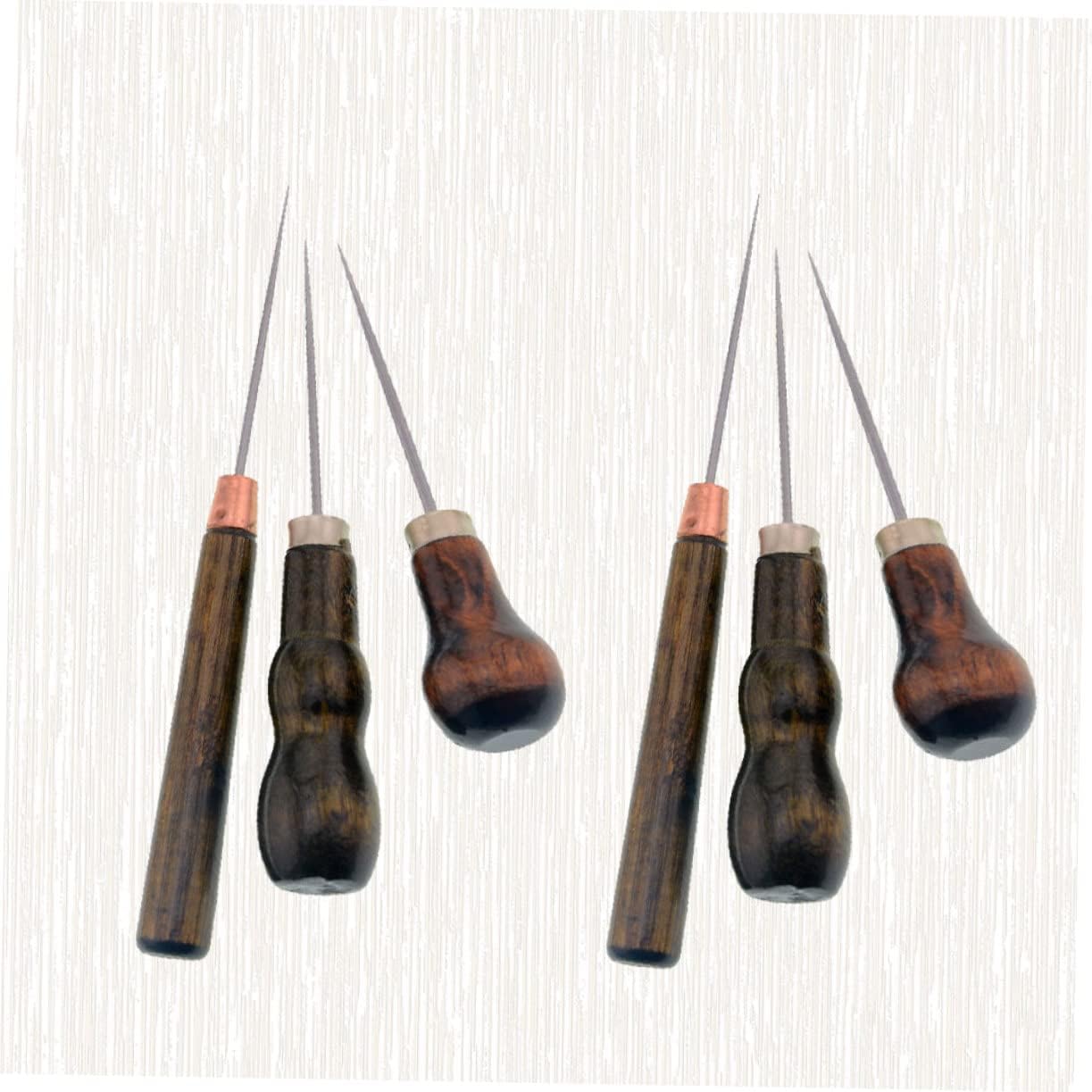 Gogogmee 6pcs Leather Craft Tools Sewing Awl DIY Sewing Accessory Kit Straight Tip Punch Tool for Homemade Shoes Carpenters