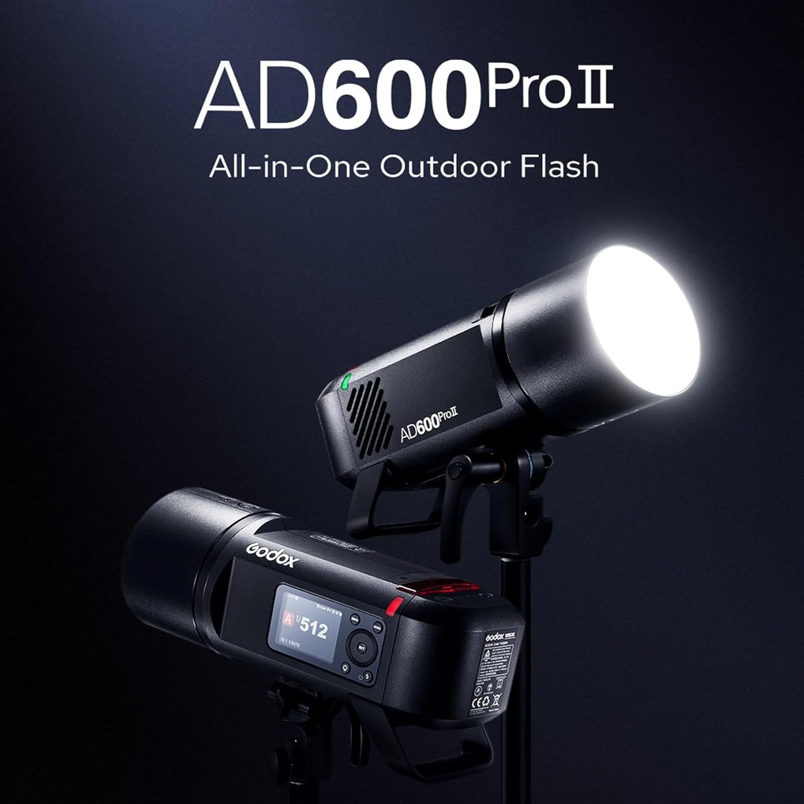 Godox AD600 Pro II 600Ws G87 Flash Stroboscopico per Esterni,2.4G TTL 1/8000 HSS,0.01~0.9s Tempo Riciclo,40W Bicolore LED Luce Modellante per Canon Sony Nikon Fujifilm Olympus Panasonic Pentax Leica