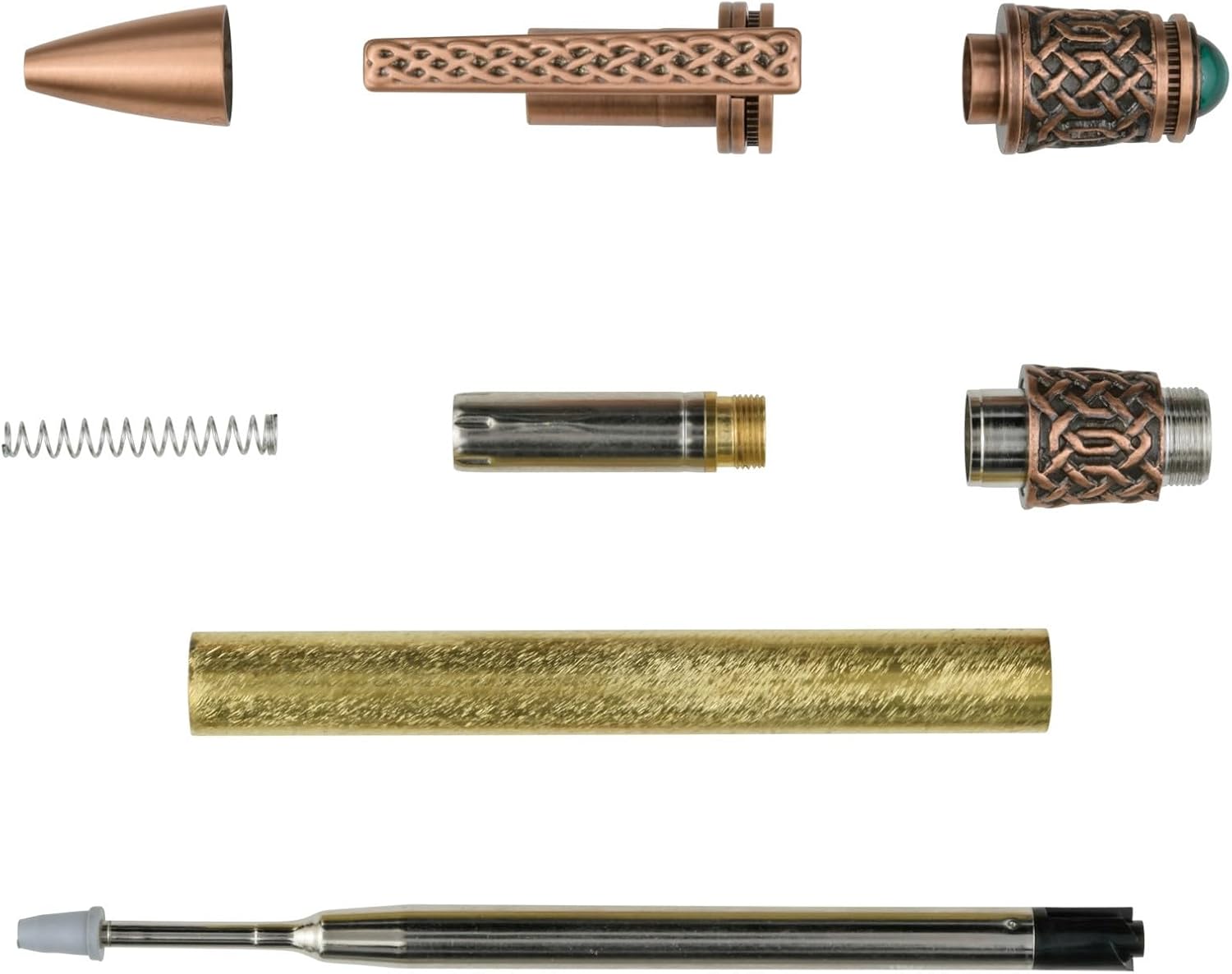 Penn State Industries PKCPENAC Celtic Twist Ballpoint Pen Kit Woodturning Project (5, Antique Copper)