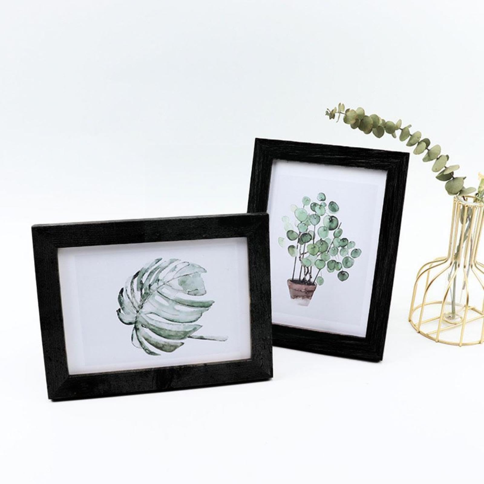 Cornice Portafoto In Legno MDF – Profilo Stondato – 6 Colori Opachi – Con Vetro E Piedino Incluso