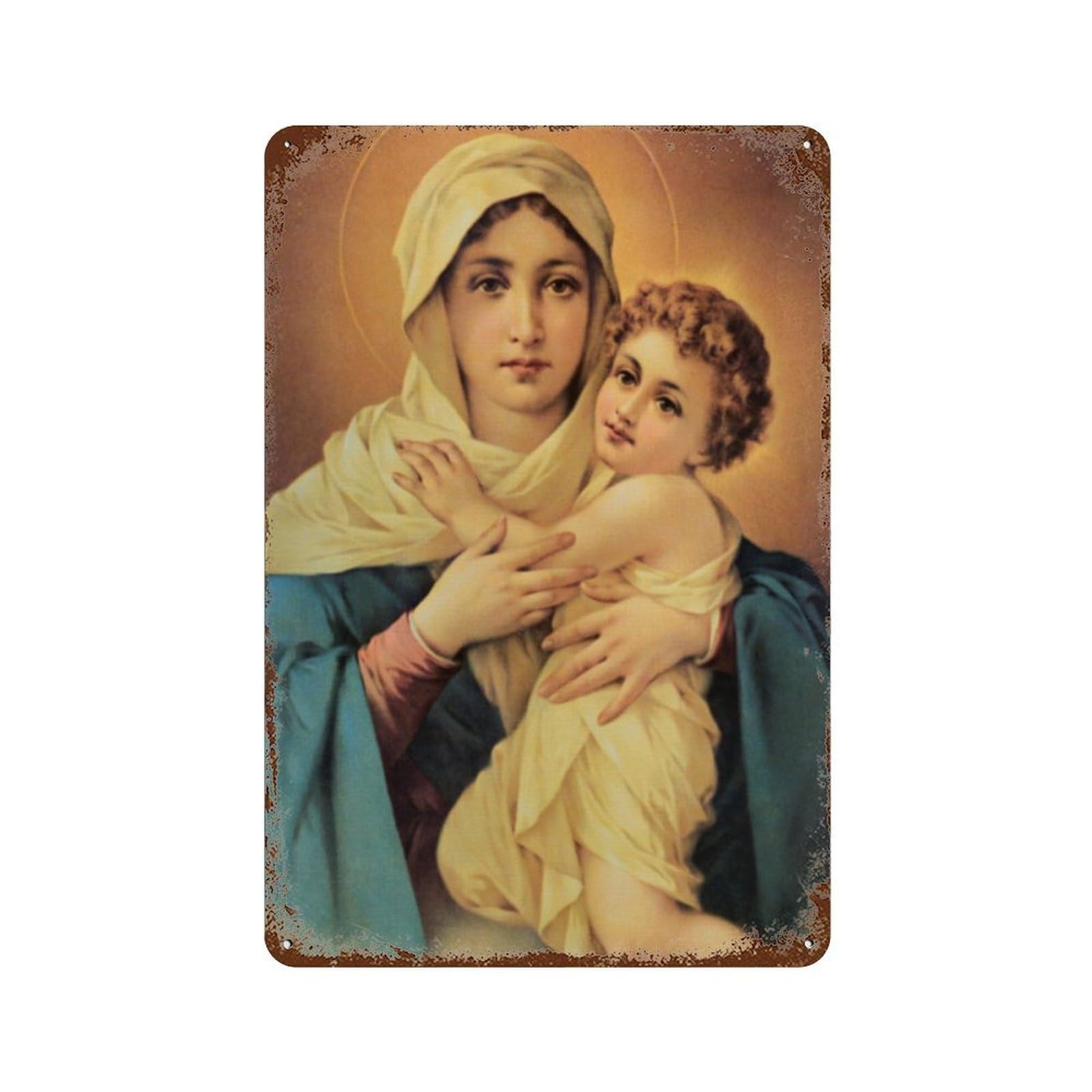 xiaoxiaoshen Our Lady of Schoenstatt Wall Decor Art Metal Tin Poster Modern Home Decor Art Home Bar Shop Decorations Vintage Sign 30x20cm
