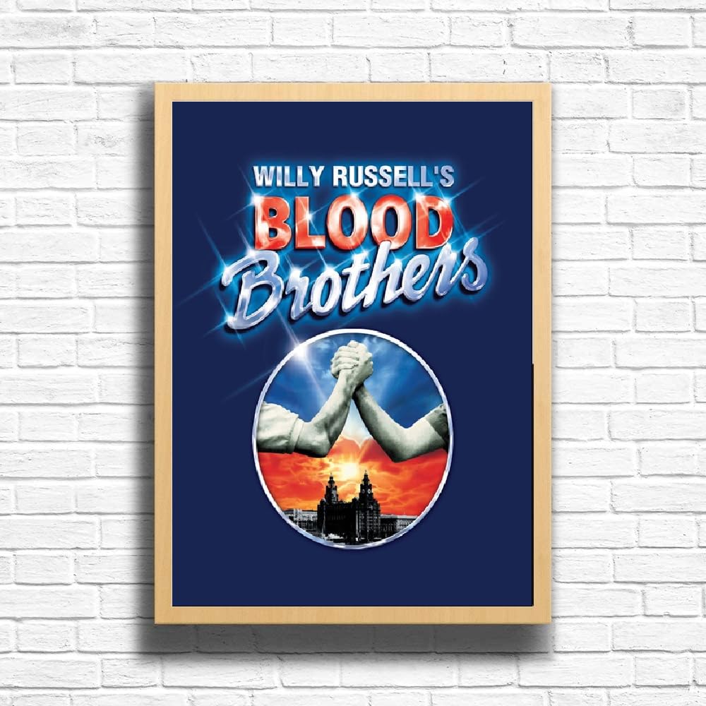 Blood Brothers Poster Print, Musical Print, A4 A3 West End Broadway Theatre Show, Wall Art Deco Special Canvas West End Print, London theatre art frame options (A3 Framed (Oak))