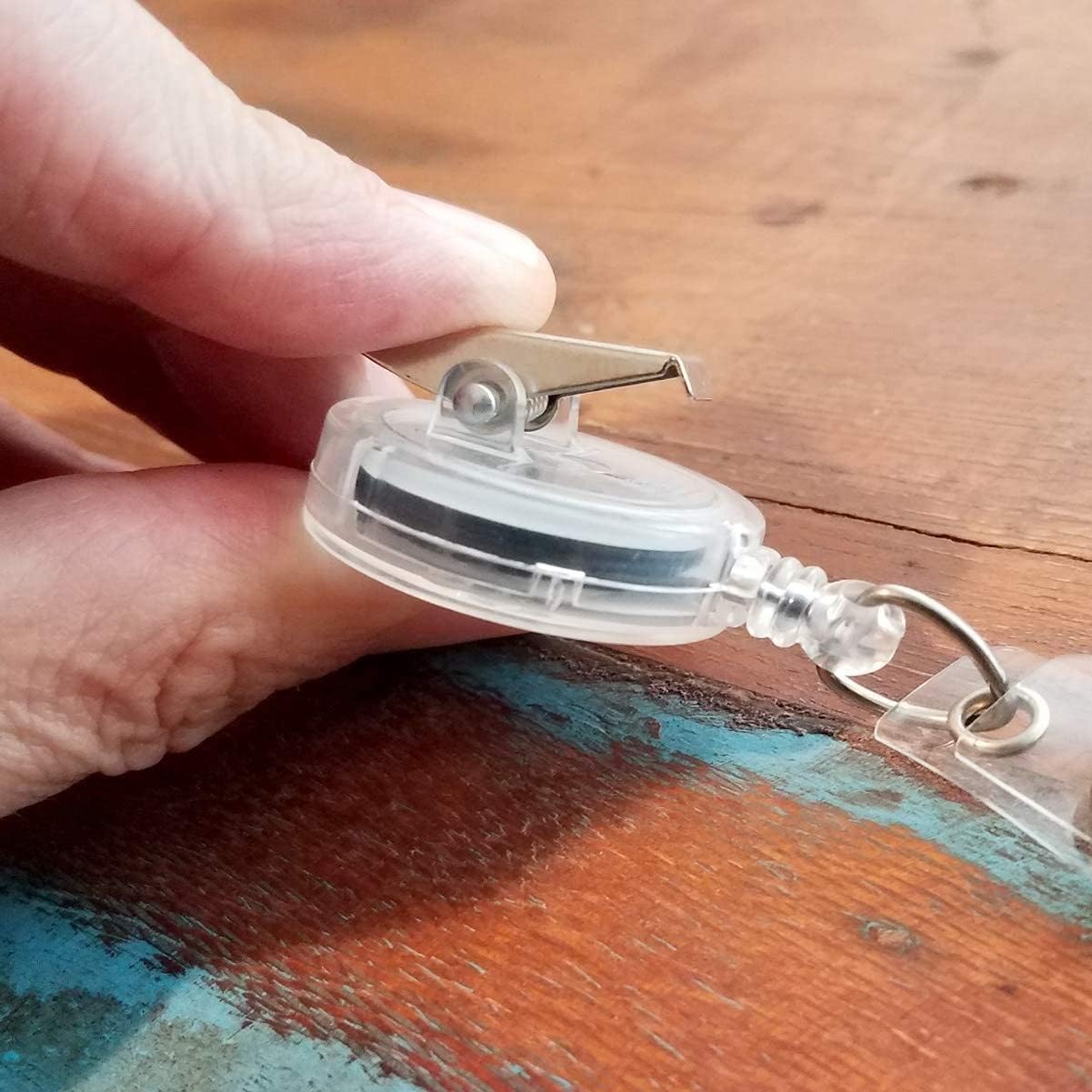 Bulk 25 Pack - Translucent Retractable ID Badge Reels with Alligator Swivel Clip - Badge Holder Blanks with Swivel Clips for Nurses, Teacher, and Office Employees by Specialist ID (Assorted Colors)