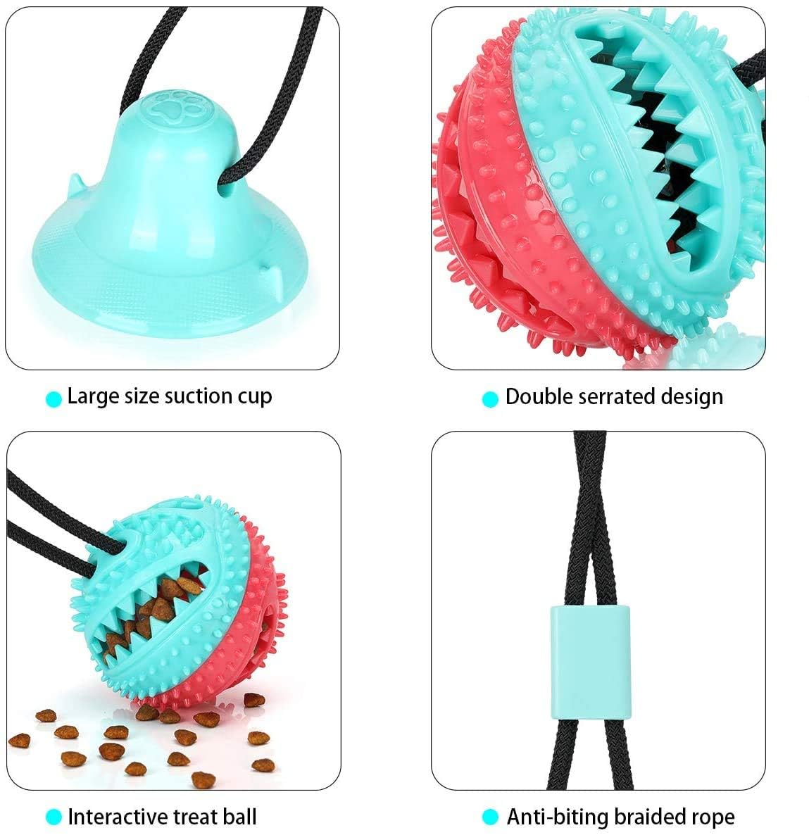 KINETIKITCH Dog Chew Toys for Aggressive Chewers, Puppy Teething Rope & Treat Dispensing Ball, Interactive Puzzle Toys for Small & Large Dogs, Mental Stimulation, Chew Toys for Puppies & Training 4