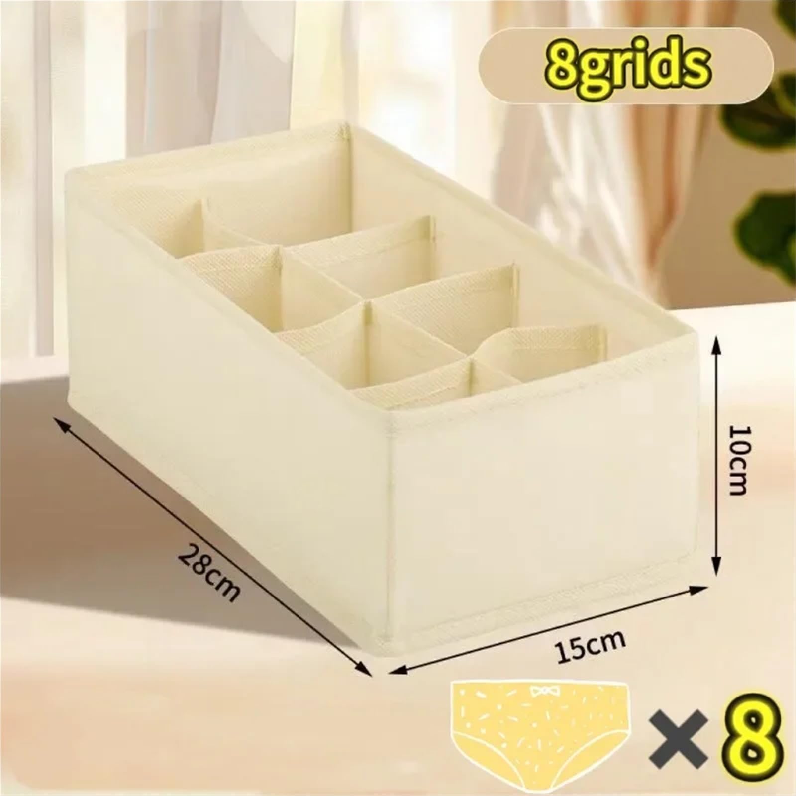 Organizzatore per cassetti di Biancheria Intima, Scatola Porta Calze, Reggiseno Pieghevole, Set da Sei Pezzi in Tessuto Non Tessuto.