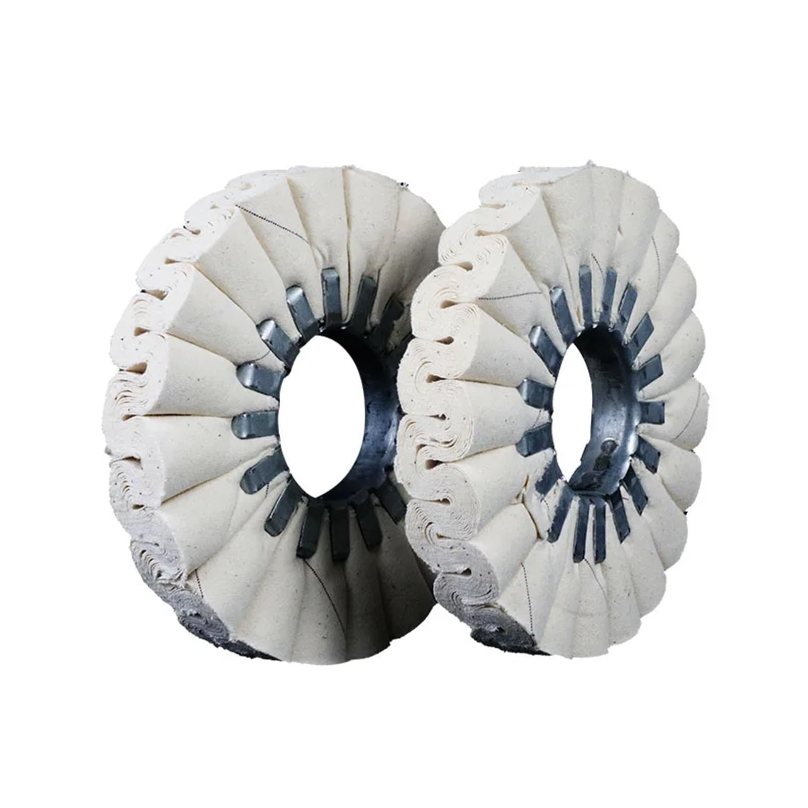 2 Pezzi di Panno for lucidatura delle Vie aeree in Cotone, Ruota for lucidatura a Disco Aperto, 150 * 50 * 20 mm, Bianco
