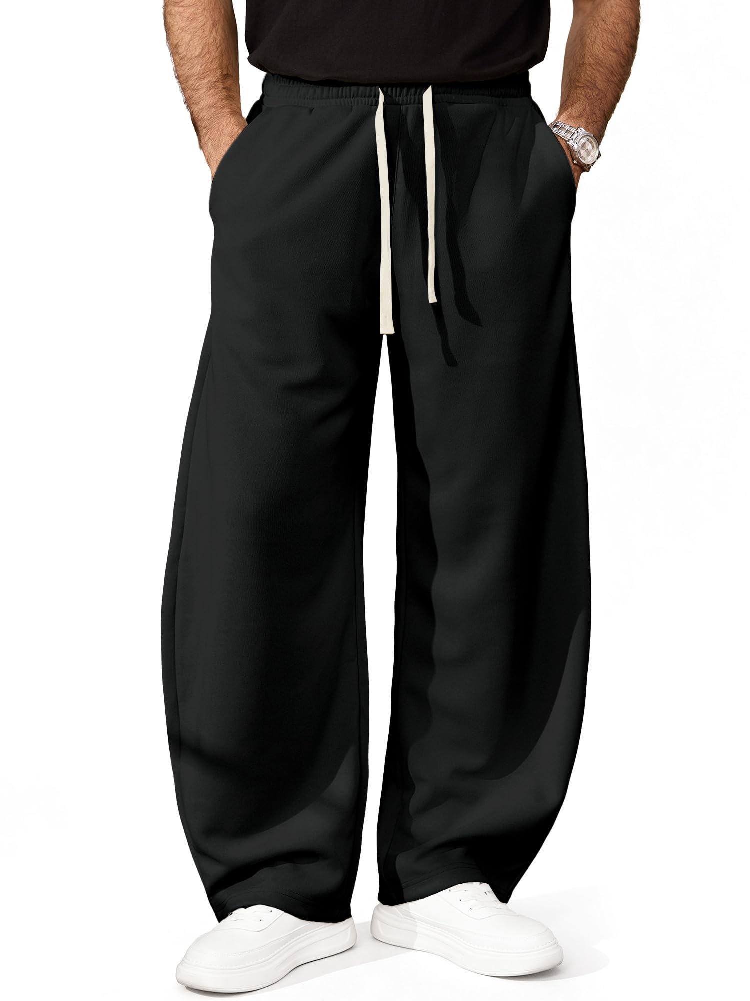 JEMLDL Men's Baggy Sweatpants Oversized Wide Leg Barrel Pants