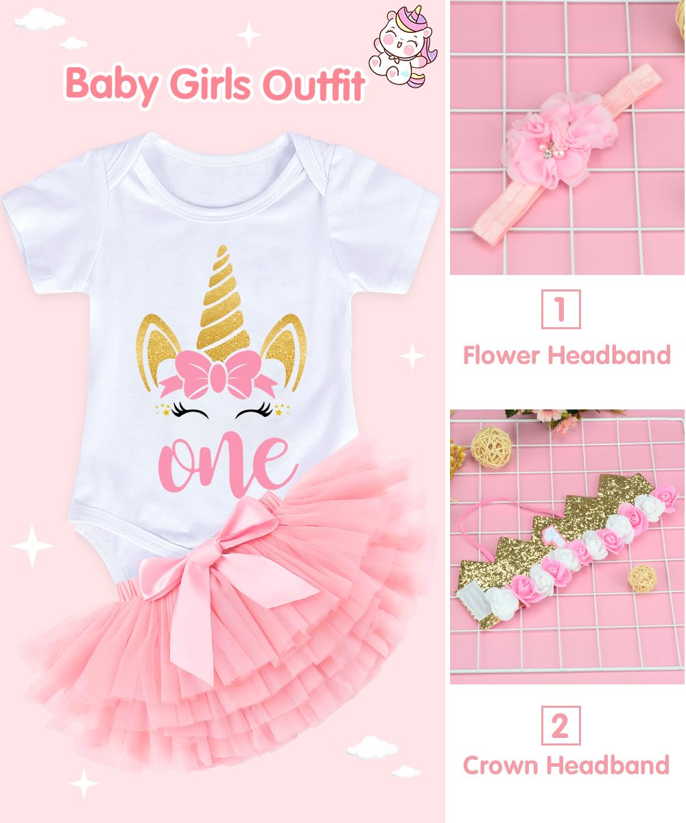 YYDSXK Vestito 1 Anno Bambina, Vestito per il Primo Compleanno per Baby Girl, Pagliaccetto, Tutu Gonna, Neonate Compleanno Outfit per Fotografico