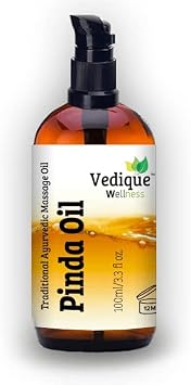 VEDIQUE Remedies Pinda Oil | 500ml 16.9 fl oz | Ayurvedic Classical Massage Oil | Contain Sariva, Manjistha & Beeswax | All Natural