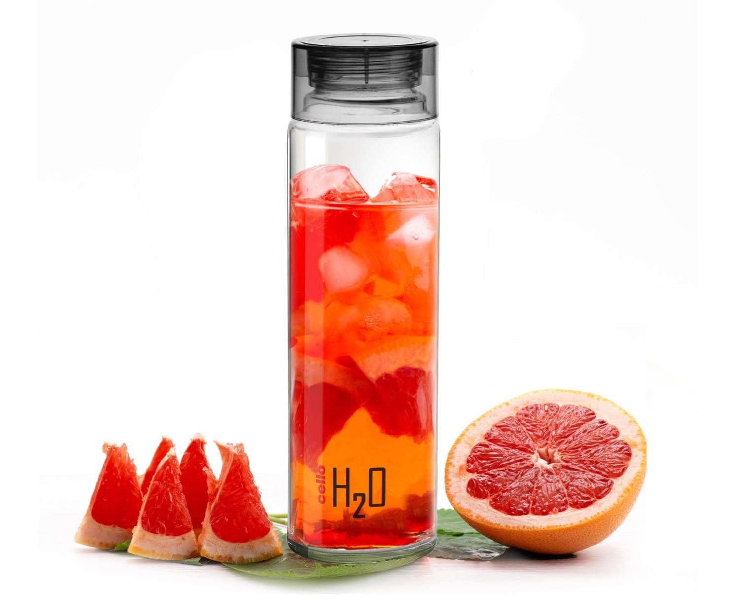 CELLO H2O Glass Water Bottle for Office & Daily Use 920 ml, Black | Durable & Stylish, Freezable & Fridge Safe, Leakproof Wide Mouth Leadfree Toughened Glass Water Bottle For Kitchen & Travel