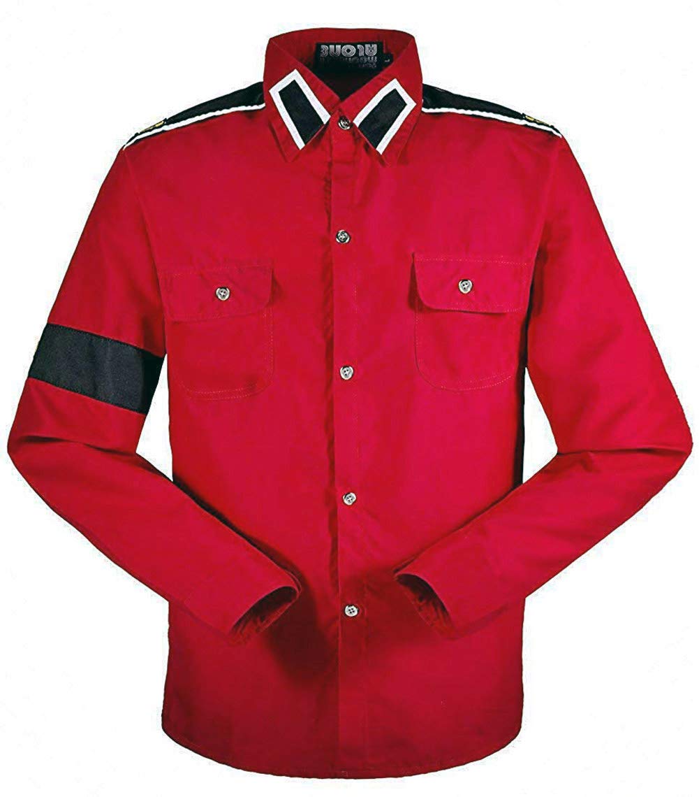 Xiami Leyuan Costume for Michael Jackson CTE Shirts (Small, Red)