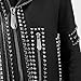 Men's Brando Punk Rock Metal Studded Black Leather Jacket- Gothic Fashion Motorcycle Style Fashion Zipper (US, Alpha, XX-Small, Regular, Regular, Black)